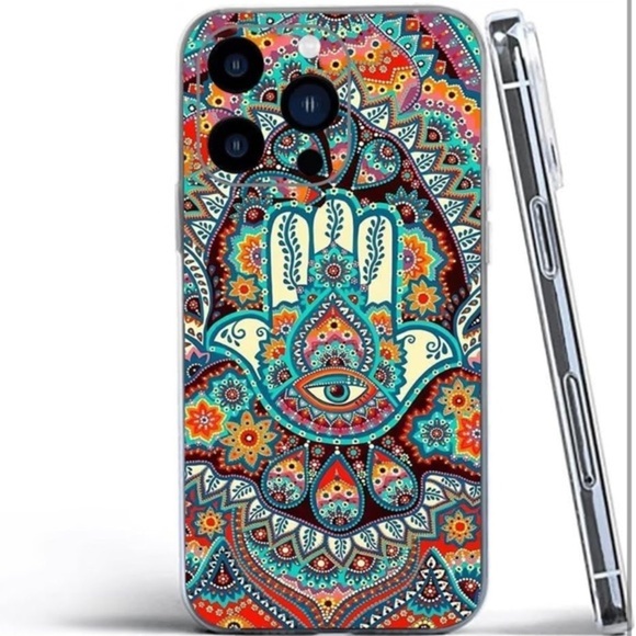 Stunning Hamsa Hand & Mandala Flower iPhone 14 Pro Max Case Shockproof & Stylish - Picture 5 of 7